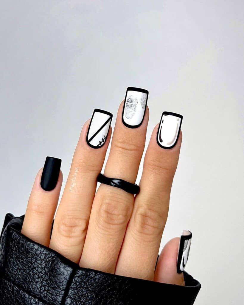 All-White-Comic-Book-Nail-Design