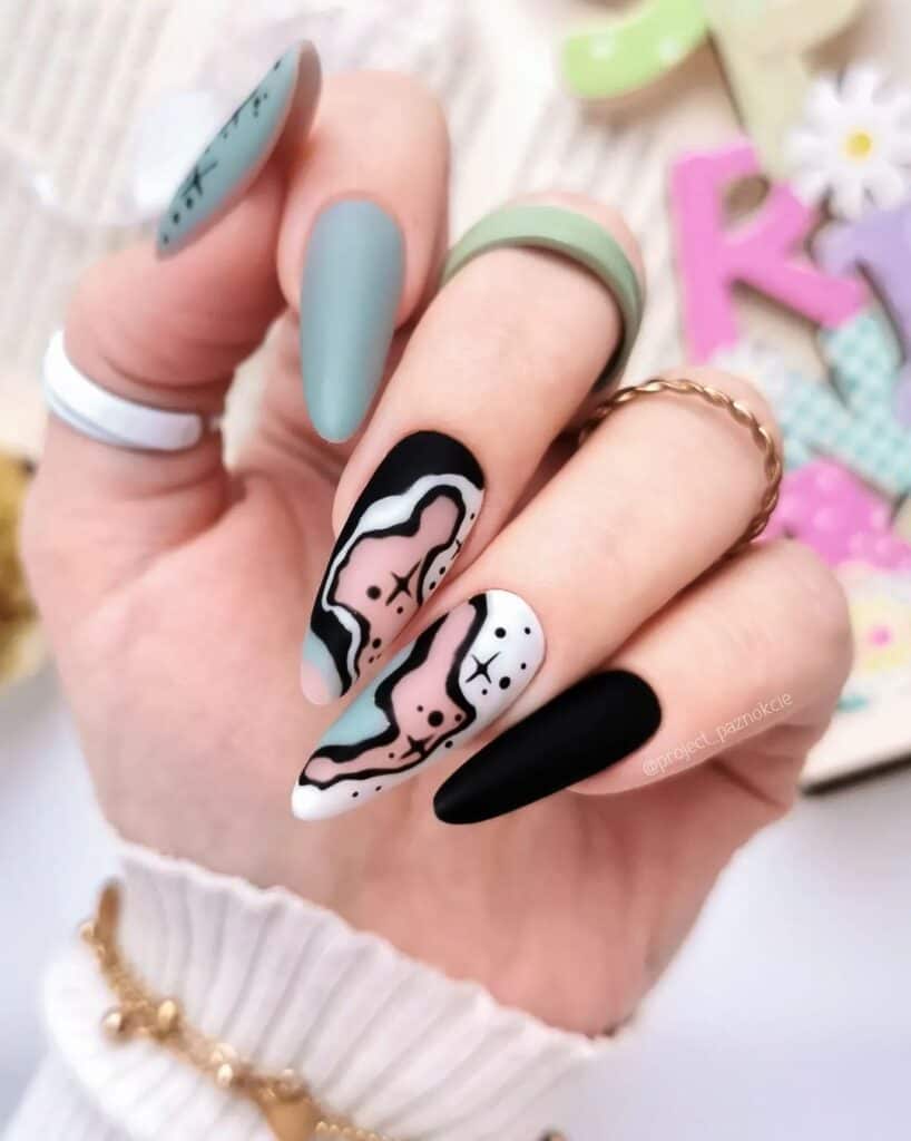 Almond-Abstract-Comic-Book-Nail-Idea