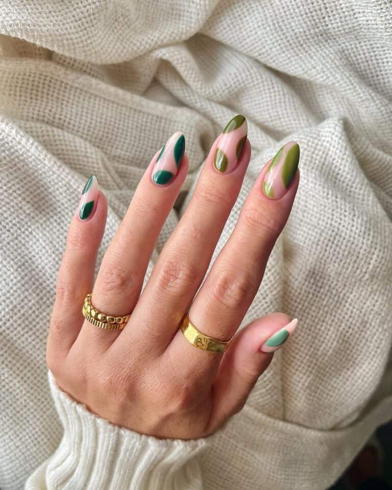 Autum Green Nails