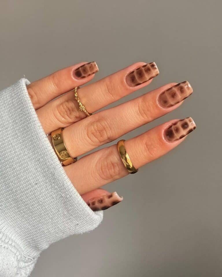 Autumn Snake Print Nails
