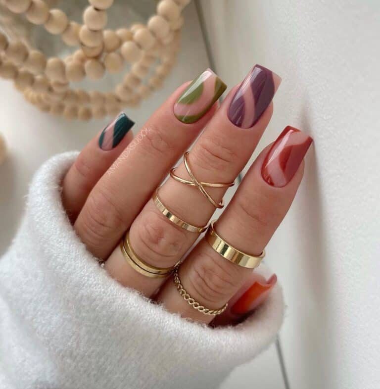 Autumn Swirl Nail Colors
