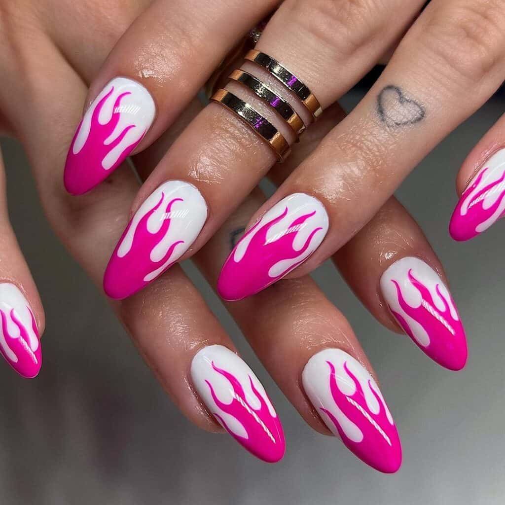 Barbie-Pink-Flamez-on-Natural-Nails