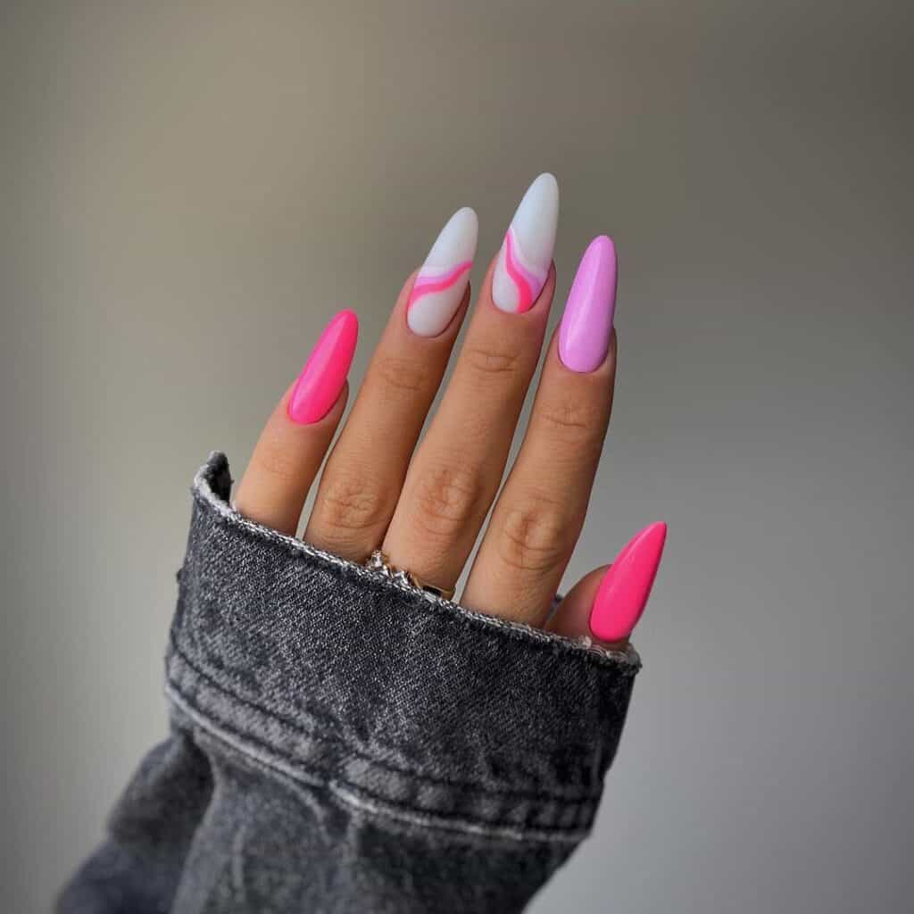 Beautiful-Pink-Swirly-Nails