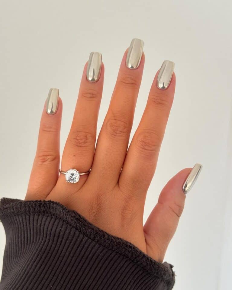 Beige-Chrome-Nails