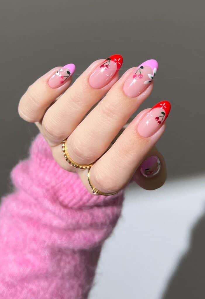 Cherry-Vanilla-Soda-Inspired-Nails
