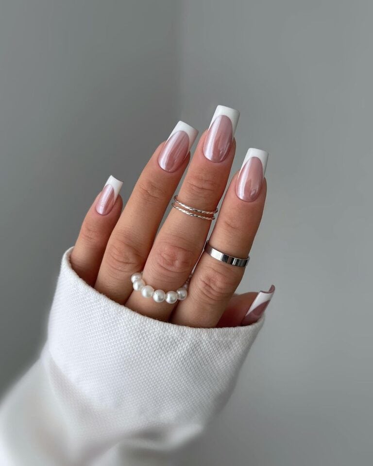 Classic-French-Mirror-Effect-Nails
