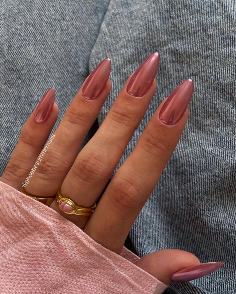 Dark-Pink-Chrome-Nails