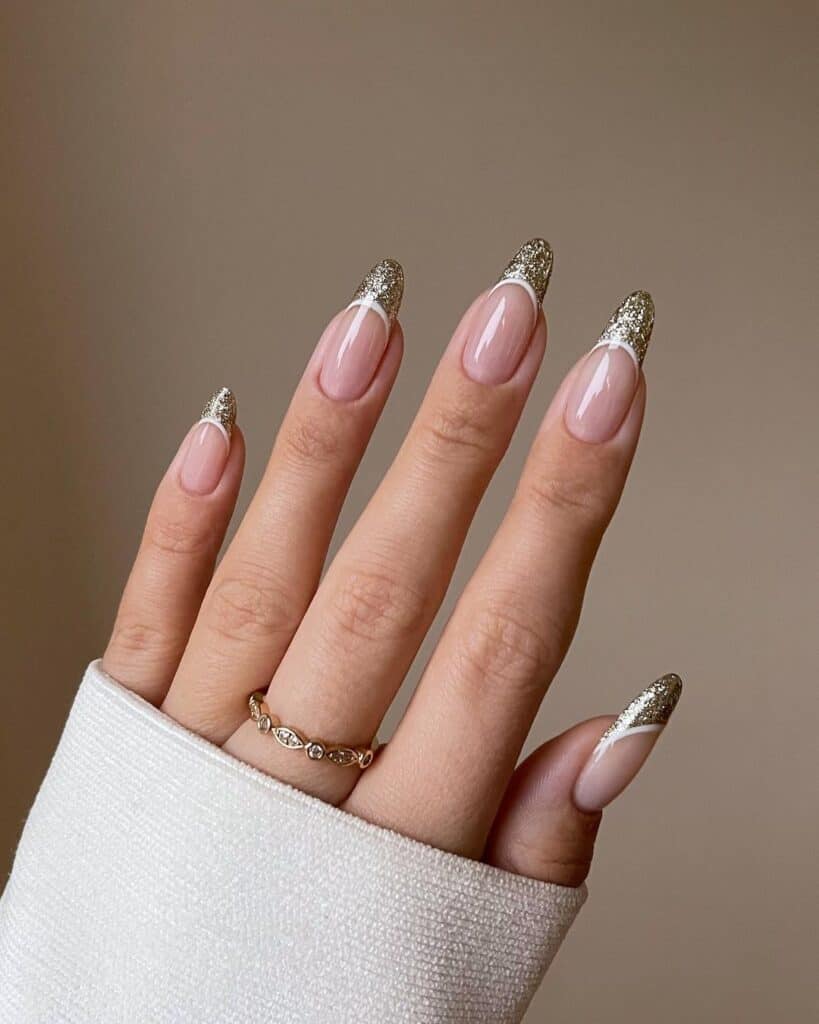 Golden-French-Tip-Nails-for-New-Years-Eve