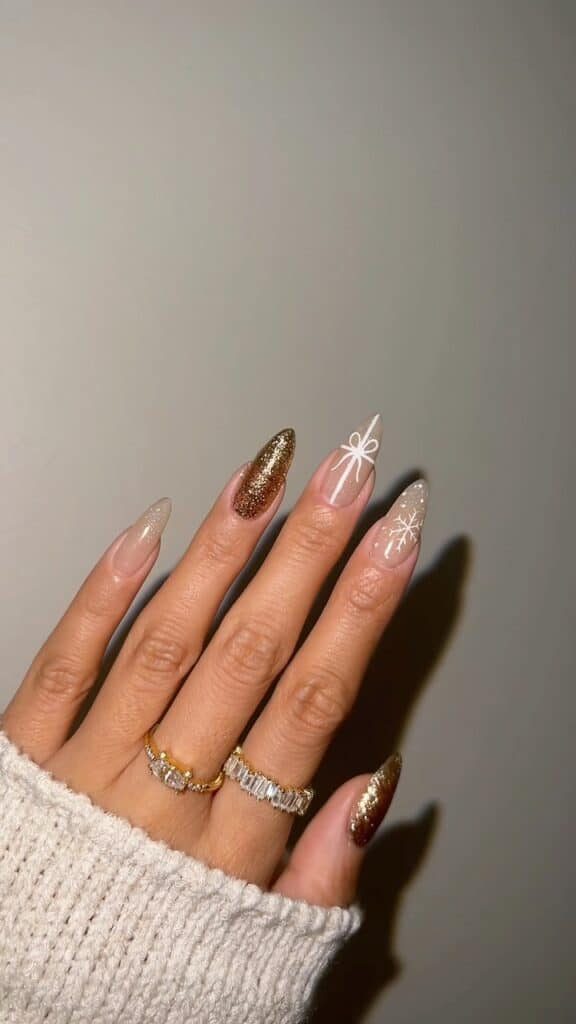Golden-Wintery-and-Christmas-Nails