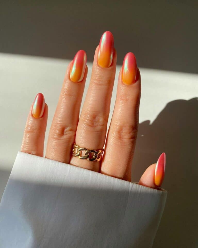 Gradient-Sunset-Chrome-Nails