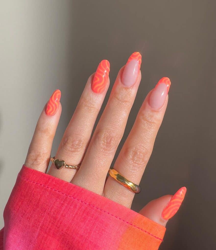 Grapefruit-Swirly-Nails