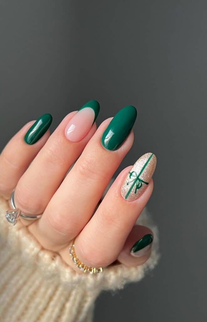 Green-French-Christmas-nails
