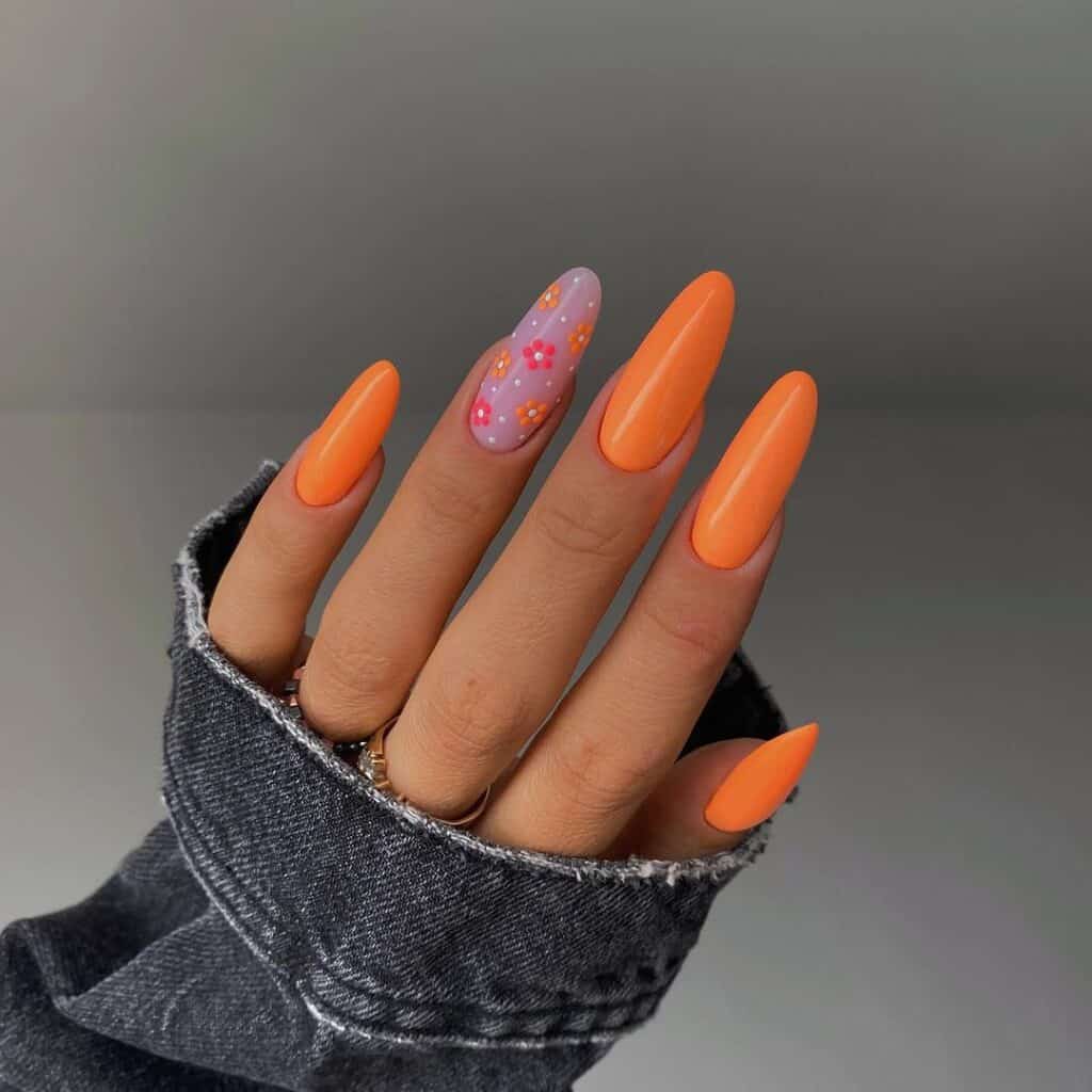 Mandarina-Long-Almond-Nails