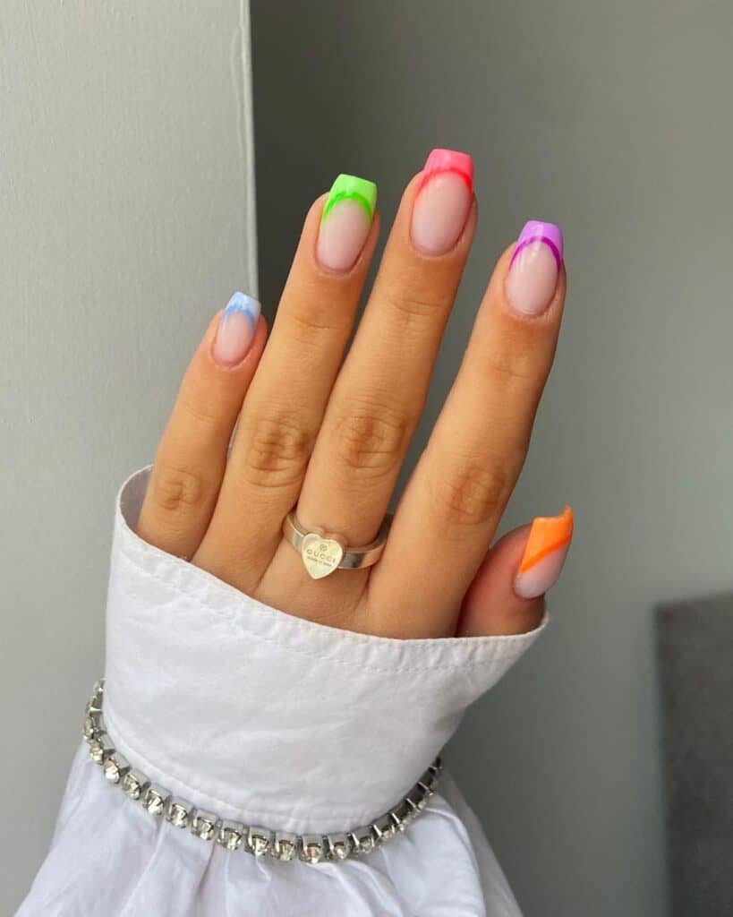 Multi-Color-Neon-French-Tips