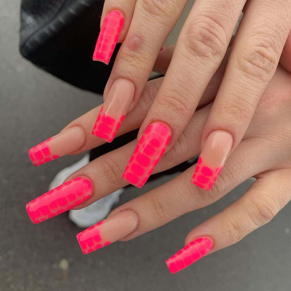 Neon-Croc-Print-Nails