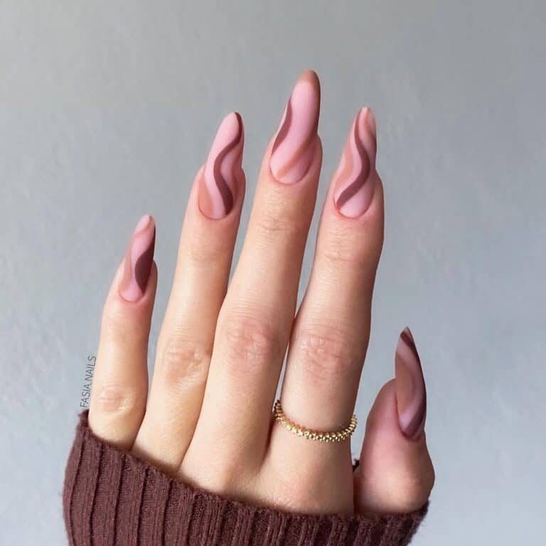 Nude Gardient Autumn Nail Designs