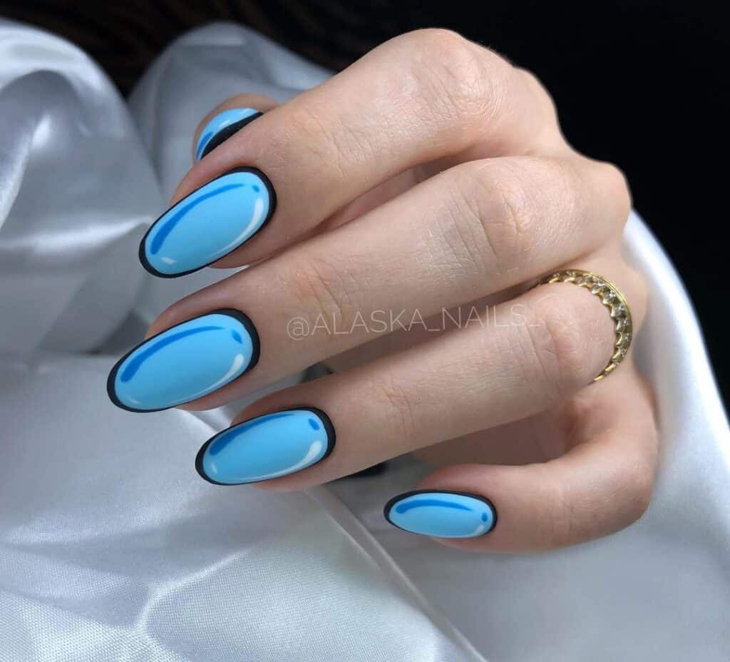 Ocean-Blue-Almond-Comic-Nail-Design