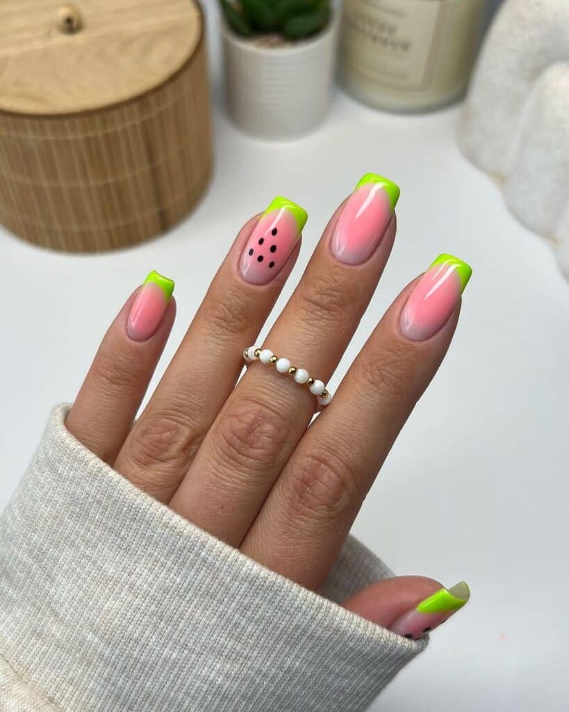 Ombre-Watermelon-Nails