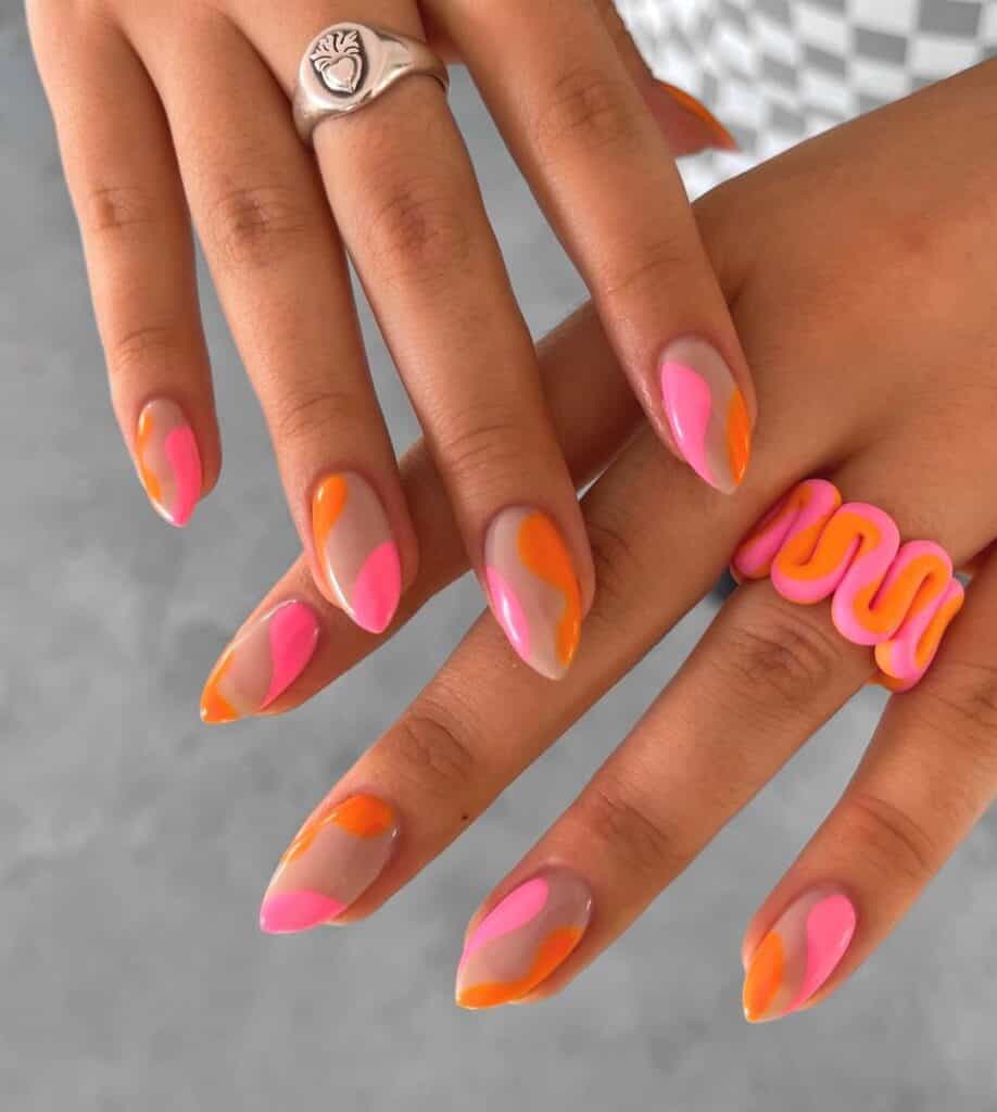 Peach-and-Pink-Nails-for-August