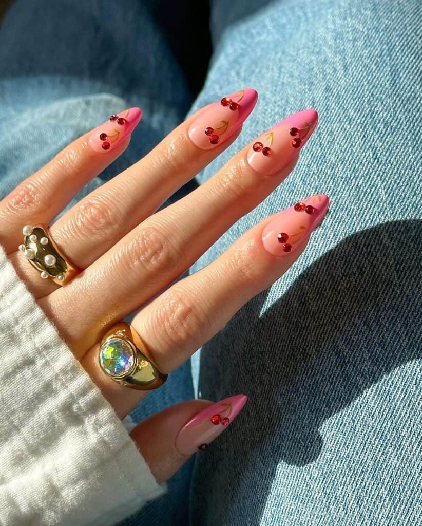 Pink-French-Cherry-Nails