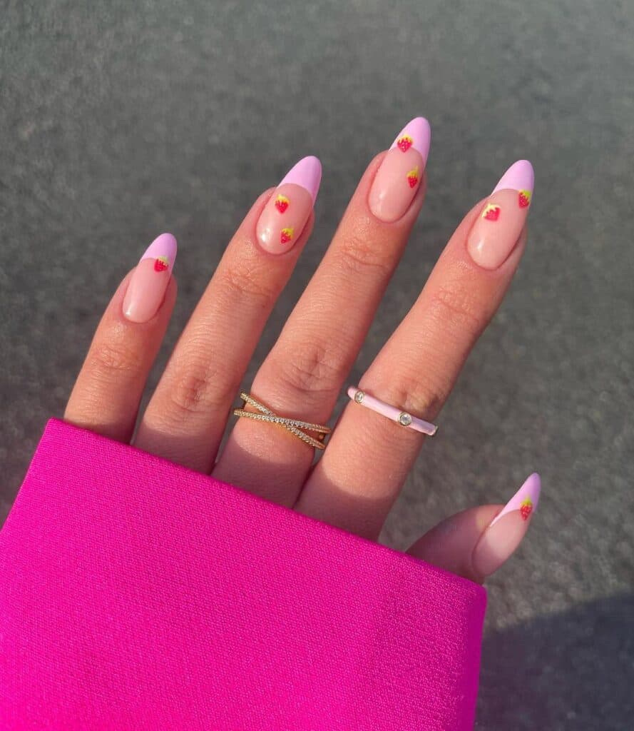 Pink-French-Strawberry-Nails