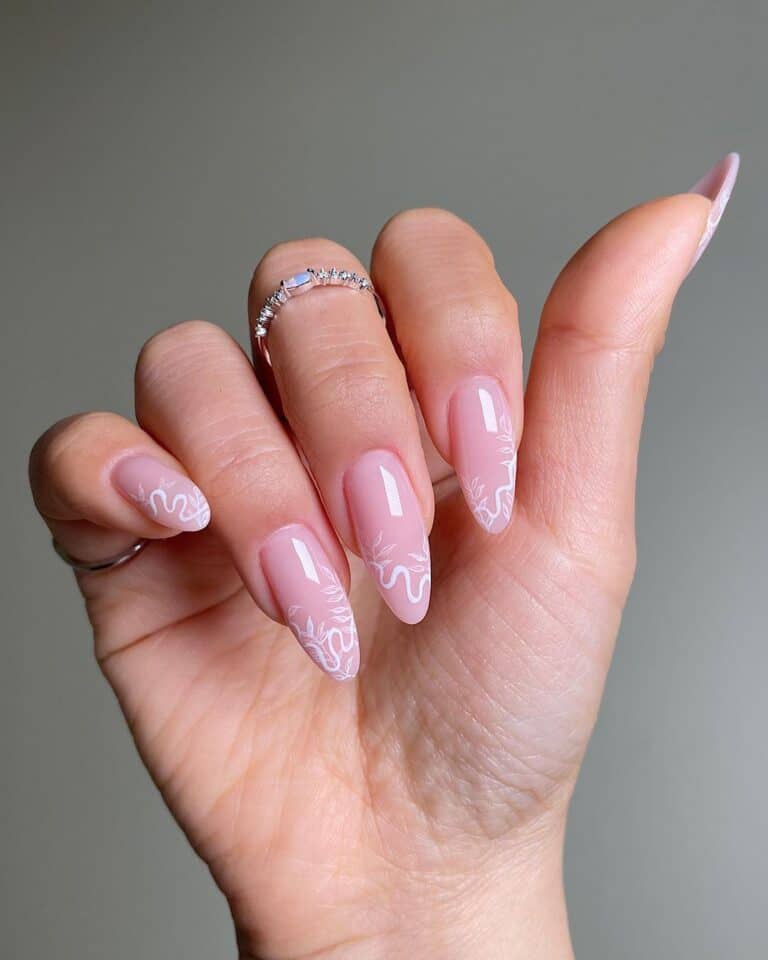 Pink-Natural-Nails-with-Swirls