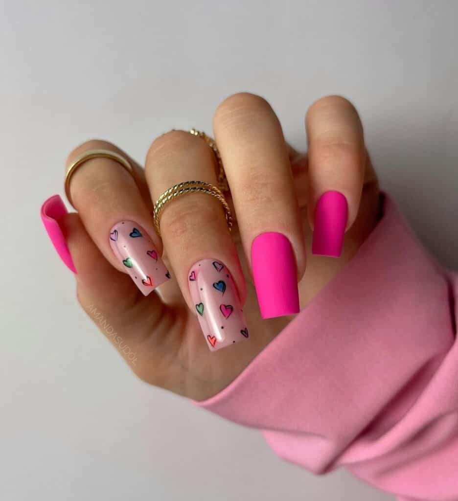 Pink-Neon-Heart-Nail-Art