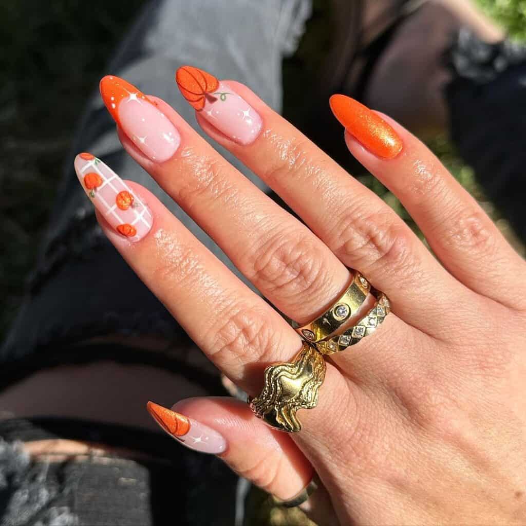 Pumpkin-Plaid-Nails