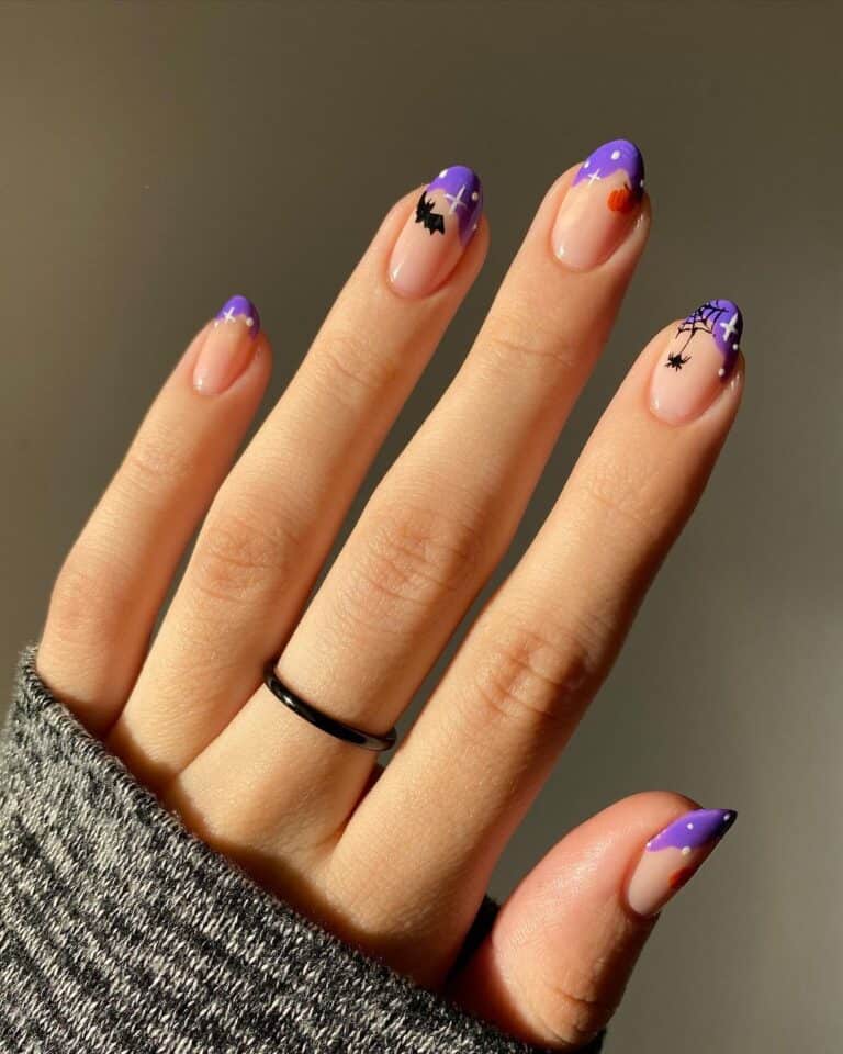 Purple-Short-Halloween-Nails