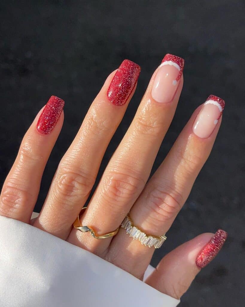 Santa-Red-Glitter-Effect-Nail-Idea