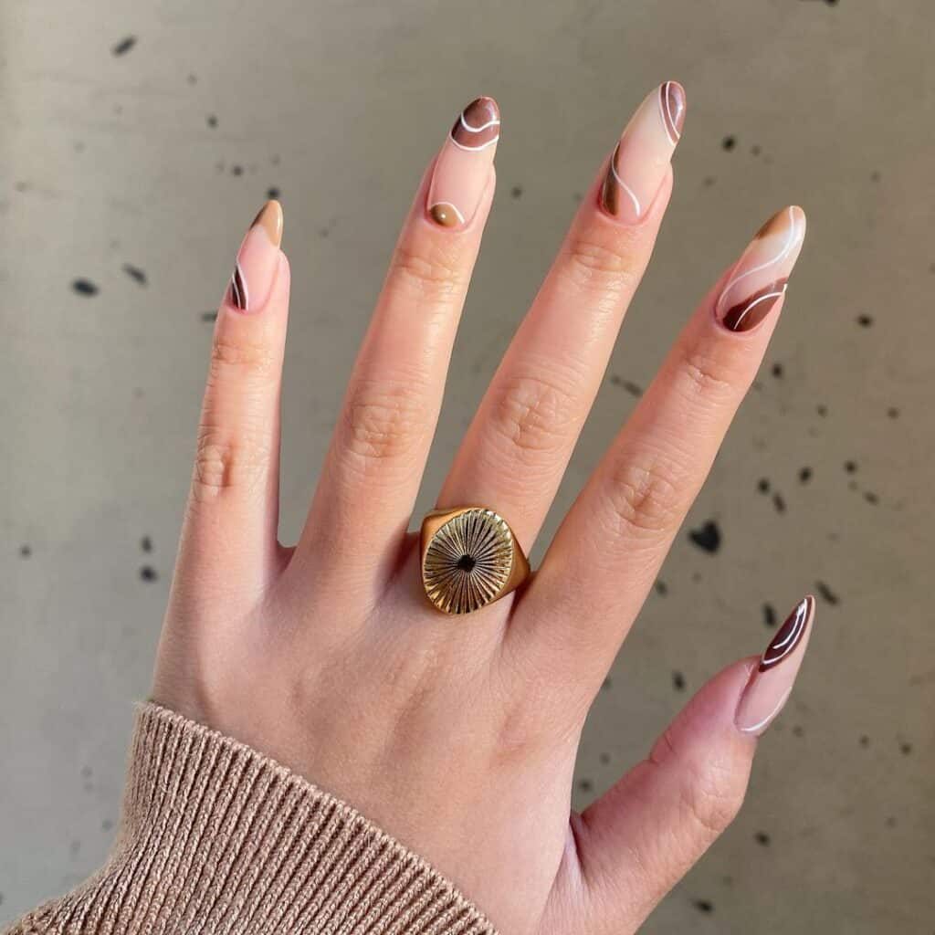 Shades of Brown Accented with Thin Swirlies