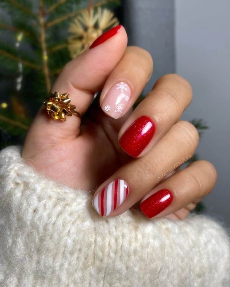 Short-Red-December-Nails
