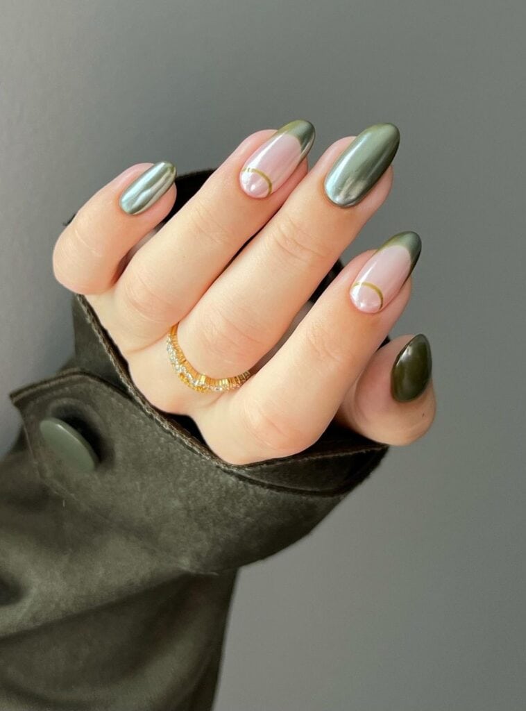Sipping-Matcha-Chrome-Nail-Designs