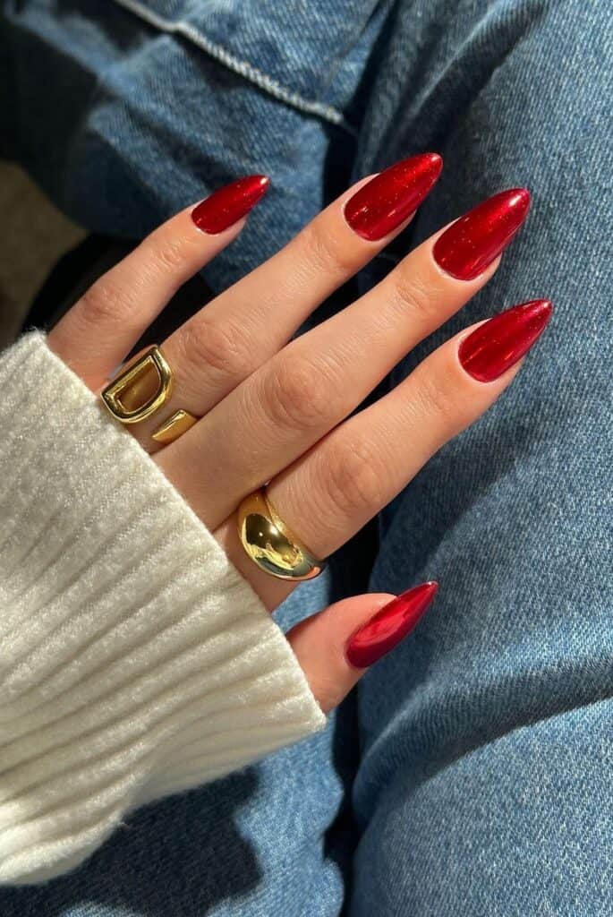 Timeless-Red-Chrome-Nails