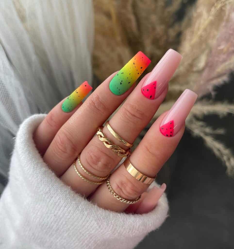 Watermelon-Neon-Nails