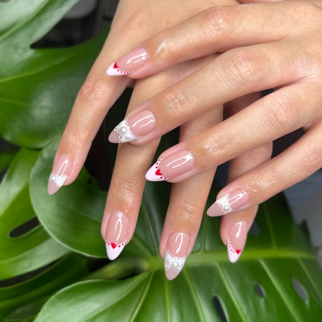 Almond Milky Nails