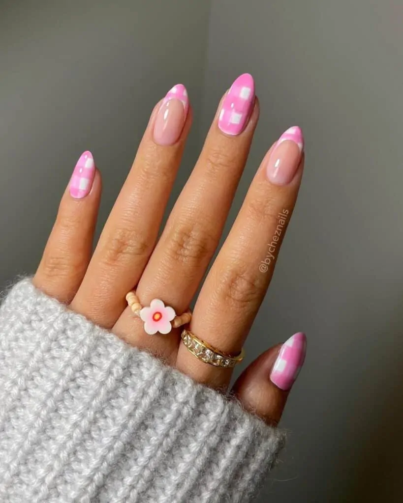 Blush Nails with Charms