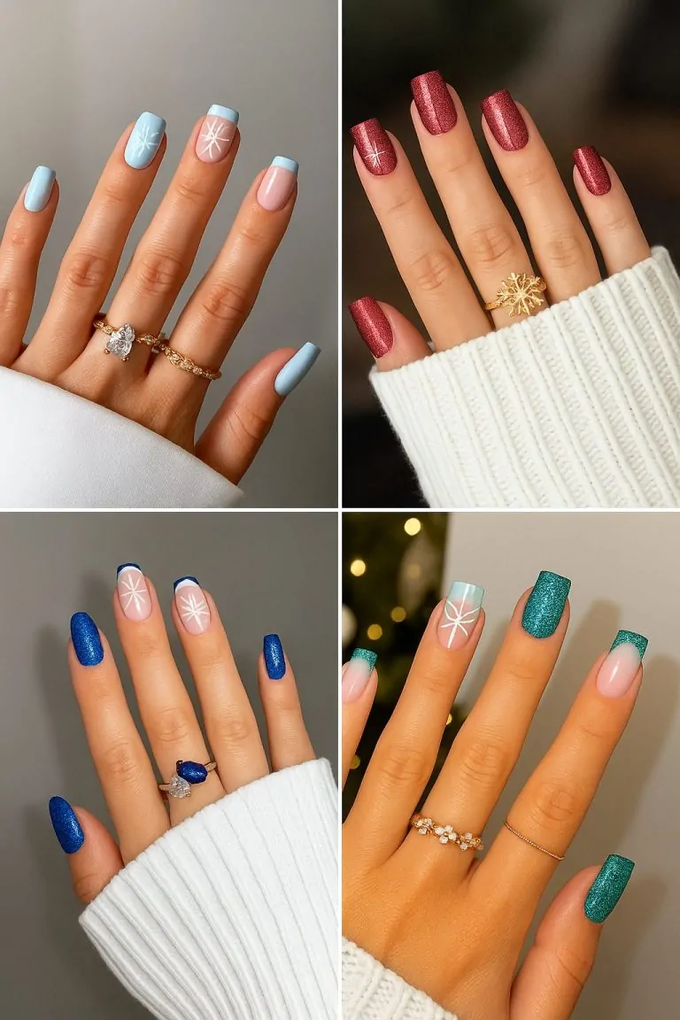 Festive Short Christmas Nails You