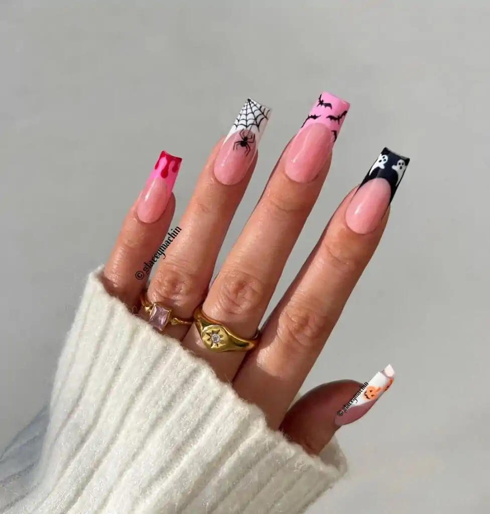 Halloween-French-Tip-Nails