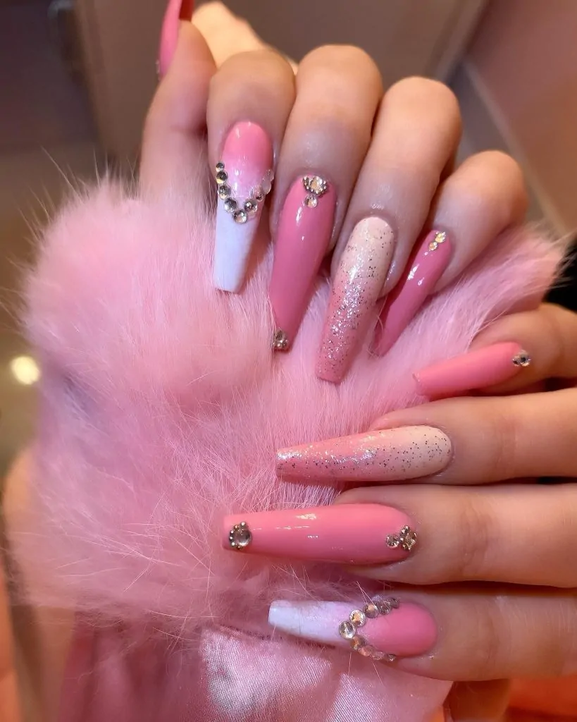 Hot Pink Barbie Nails