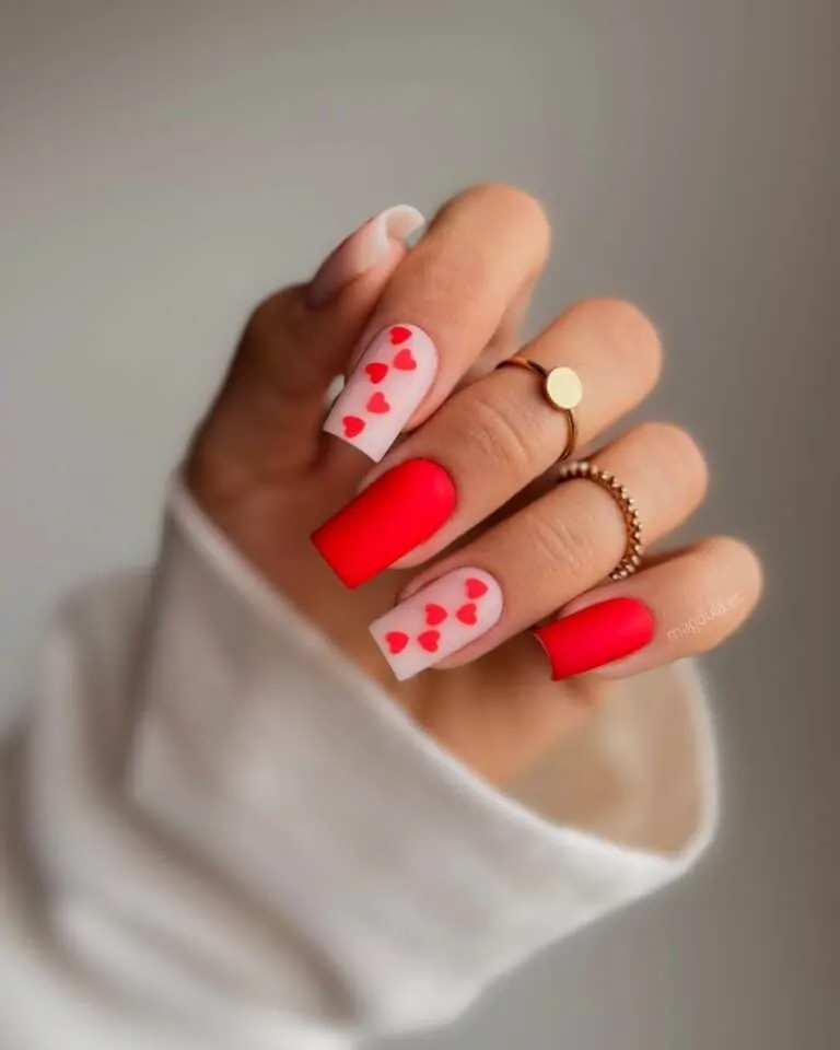 Matte-Red-Heart-Nails
