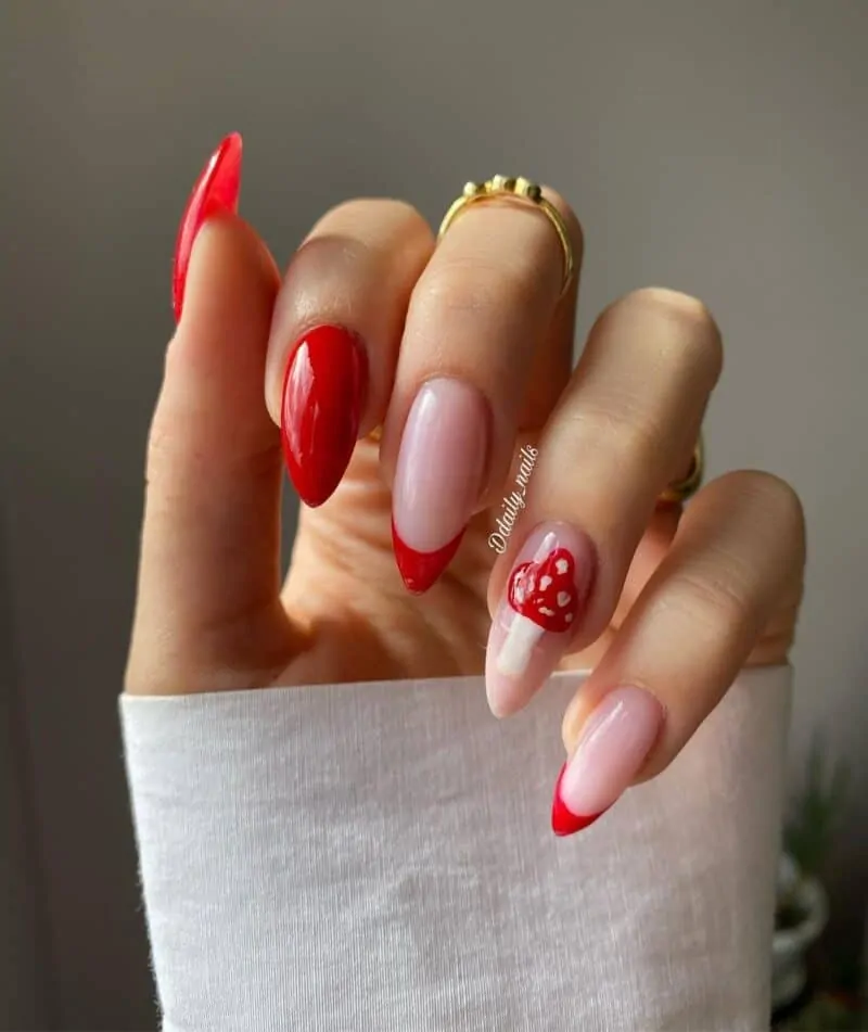 Matte-Red-Nails-with-Hearts