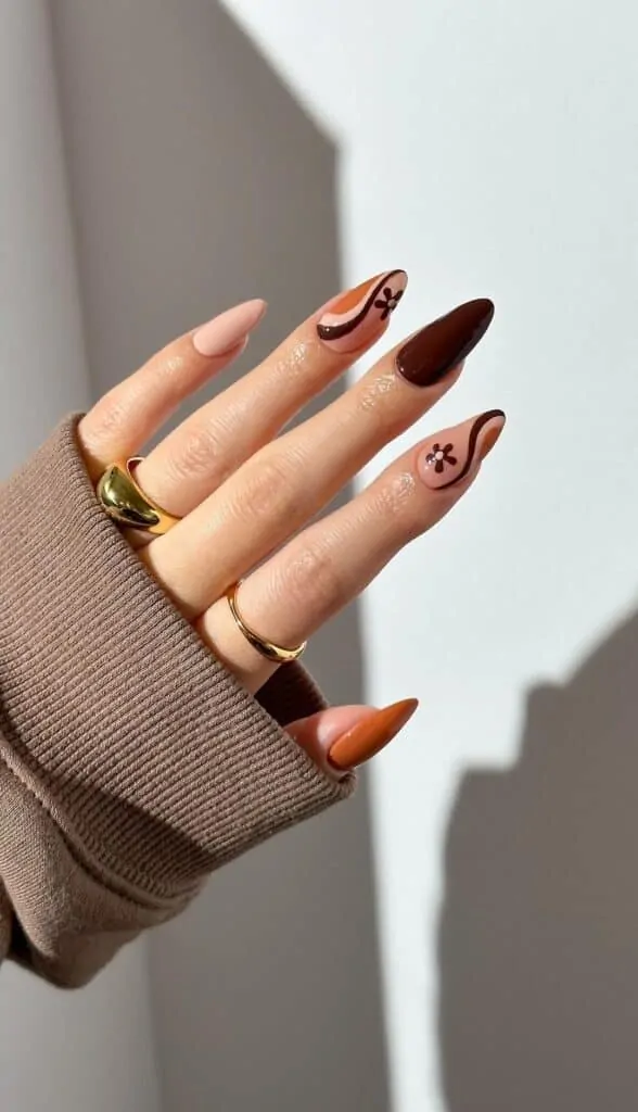 Mix-and-Match-Brown-Nails