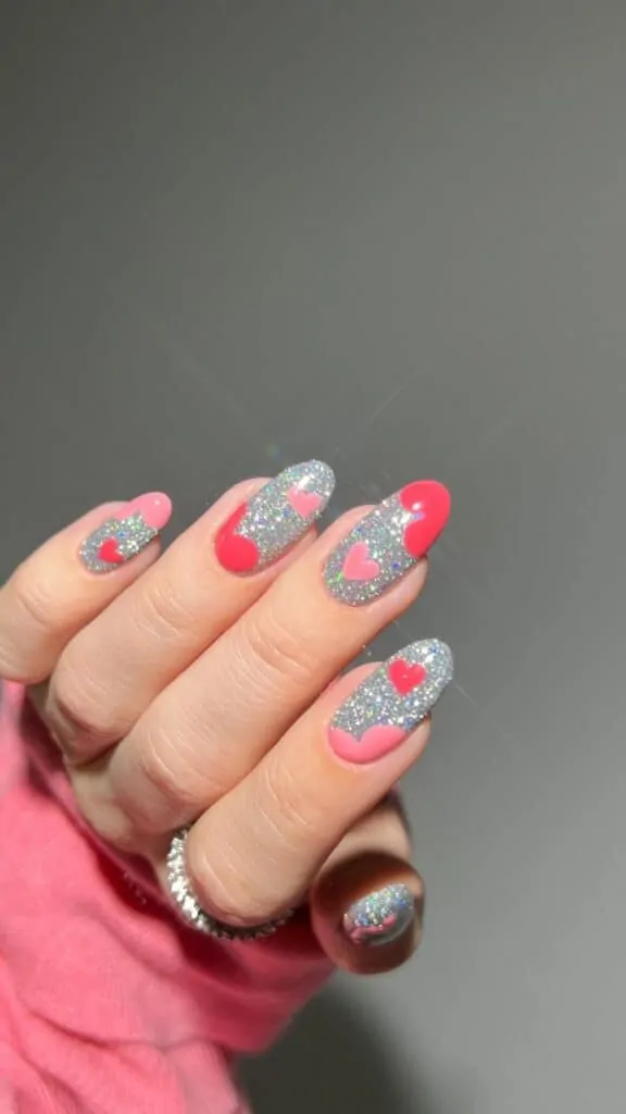 Moon-Dust-and-Peachy-Pink-Hearts-Nail-Designs