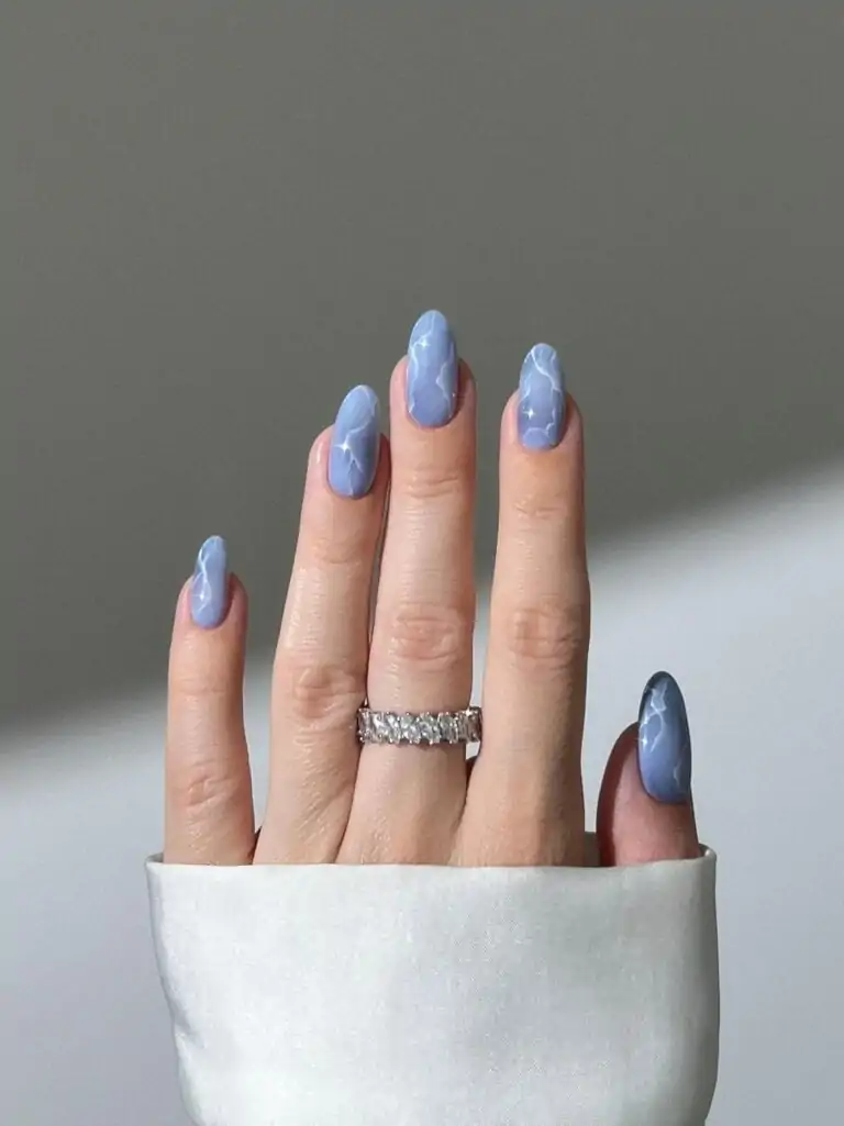 Pastel-Blue-Marble-Nails