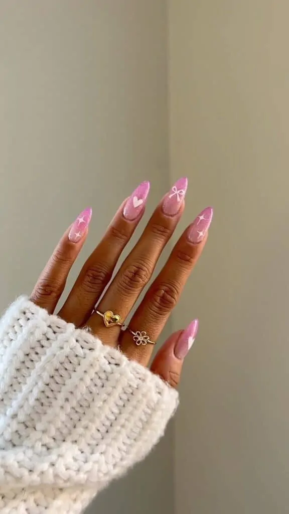 Pink-Gifted-Heart-Nails