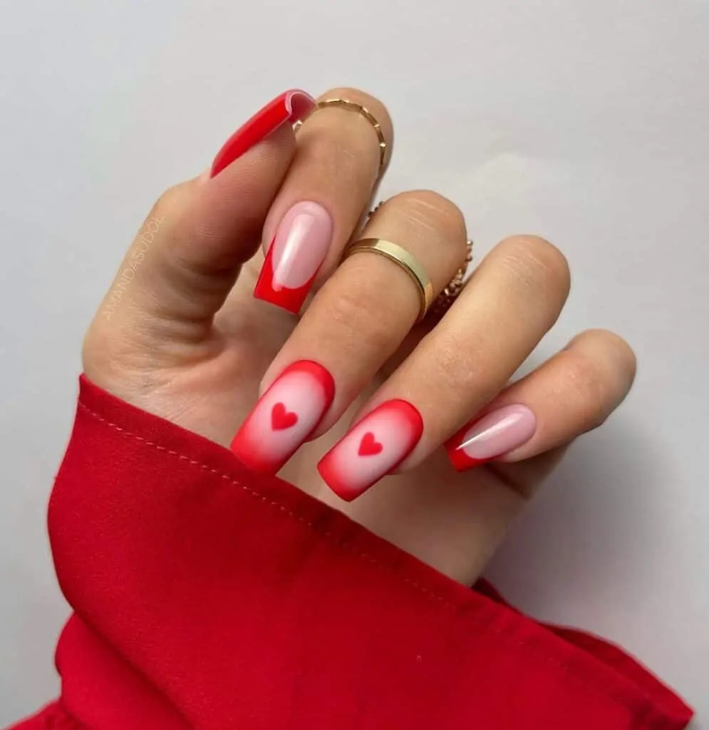 Red-Ombre-Heart-Nails