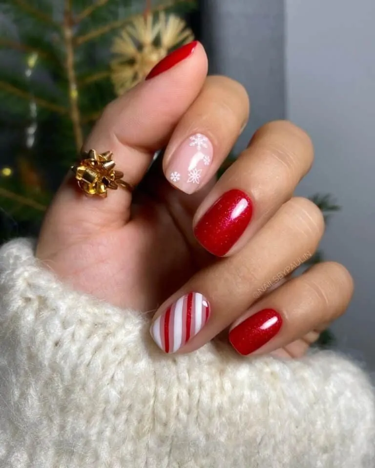 Short-Red-December-Nails